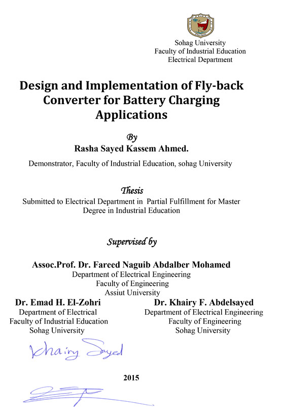 Design and Implementation of Fly-back Converter for Batteries Charging Applications
