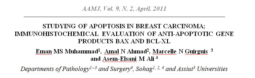 Studying of Apoptosis in Breast Carcinoma; Immunohistochemical Evaluation of Pro- and Anti-apoptotic Gene Products Bax and Bcl-xl