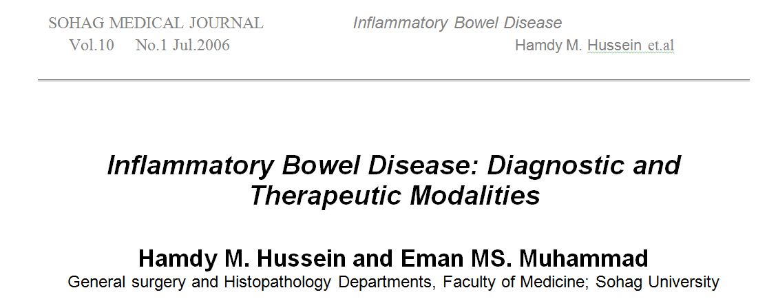 Inflammatory bowel diseases: Diagnostic and therapeutic modalities