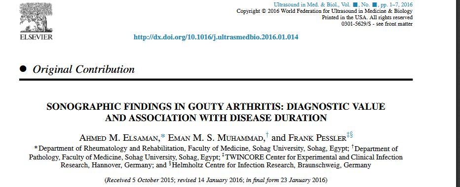 Sonographic Findings in Gouty Arthritis: Diagnostic Value and Association with Disease Duration