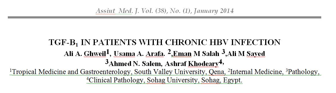 TGF-Β1 in patients with chronic HBV infection