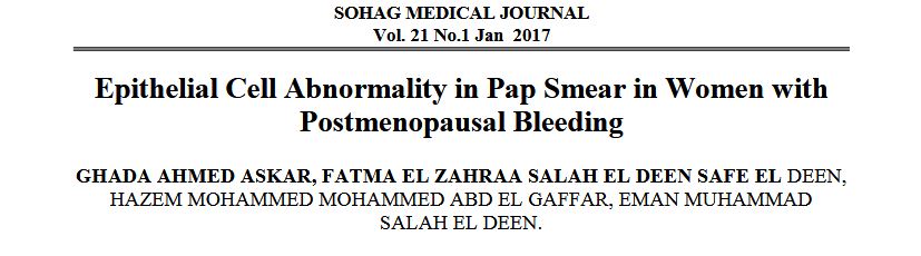 Epithelial Cell Abnormality in Pap Smear in Women with Postmenopausal Bleeding