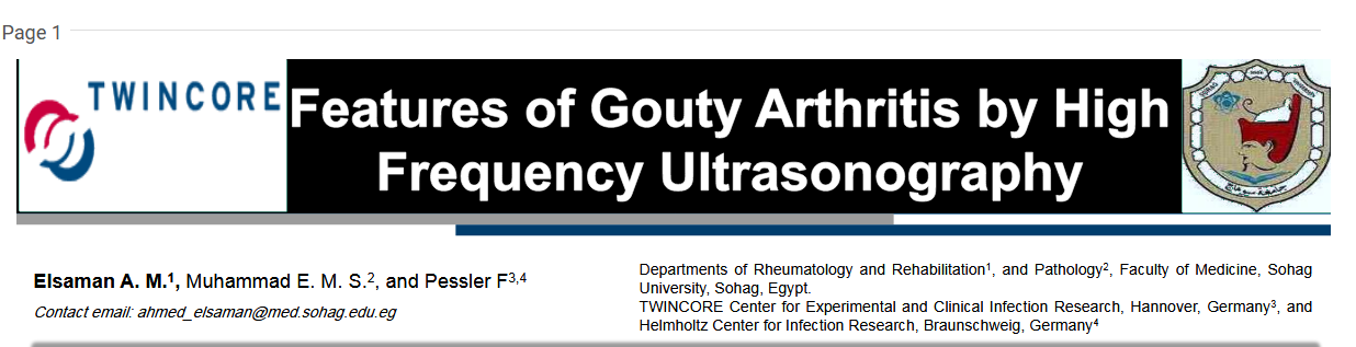 Features of gouty arthritis by high frequency ultrasongraphy