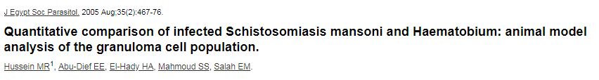 Quantitative comparison of infected Schistosomiasis mansoni and Haematobium: animal model analysis of the granuloma cell population
