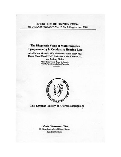 The Diagnostic Value of Multifrequency Tympanometry in Conductive Hearing Loss