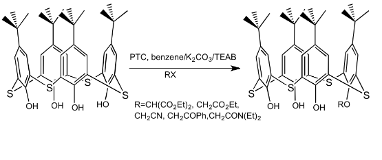 selective synthesis of mono substituted p-tert-butylthiacalixarene under phase transfer catalysis