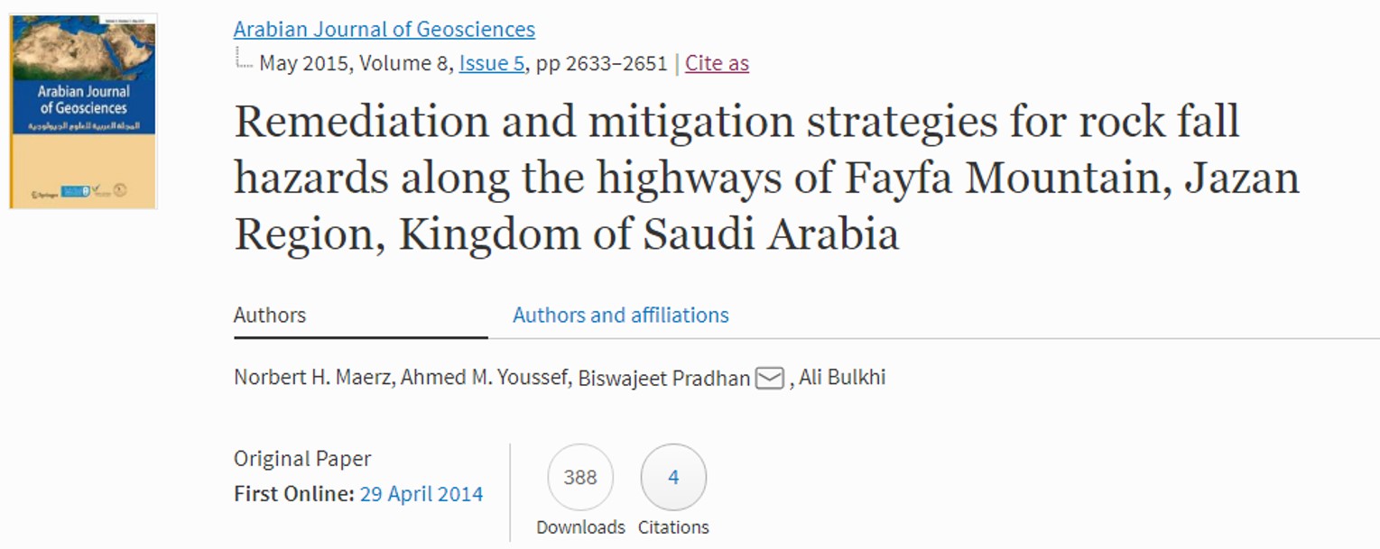 Remediation and Mitigation Strategies for Falling Rock Hazard along Highways in the Fayfa Mountain, Jizan, Saudi Arabia