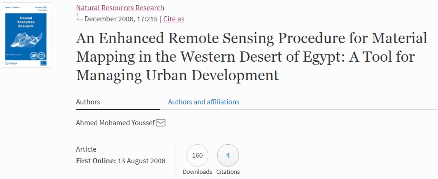 An Enhanced Remote Sensing Procedure for Material Mapping in the Western Desert of Egypt: A Tool for Managing Urban Development